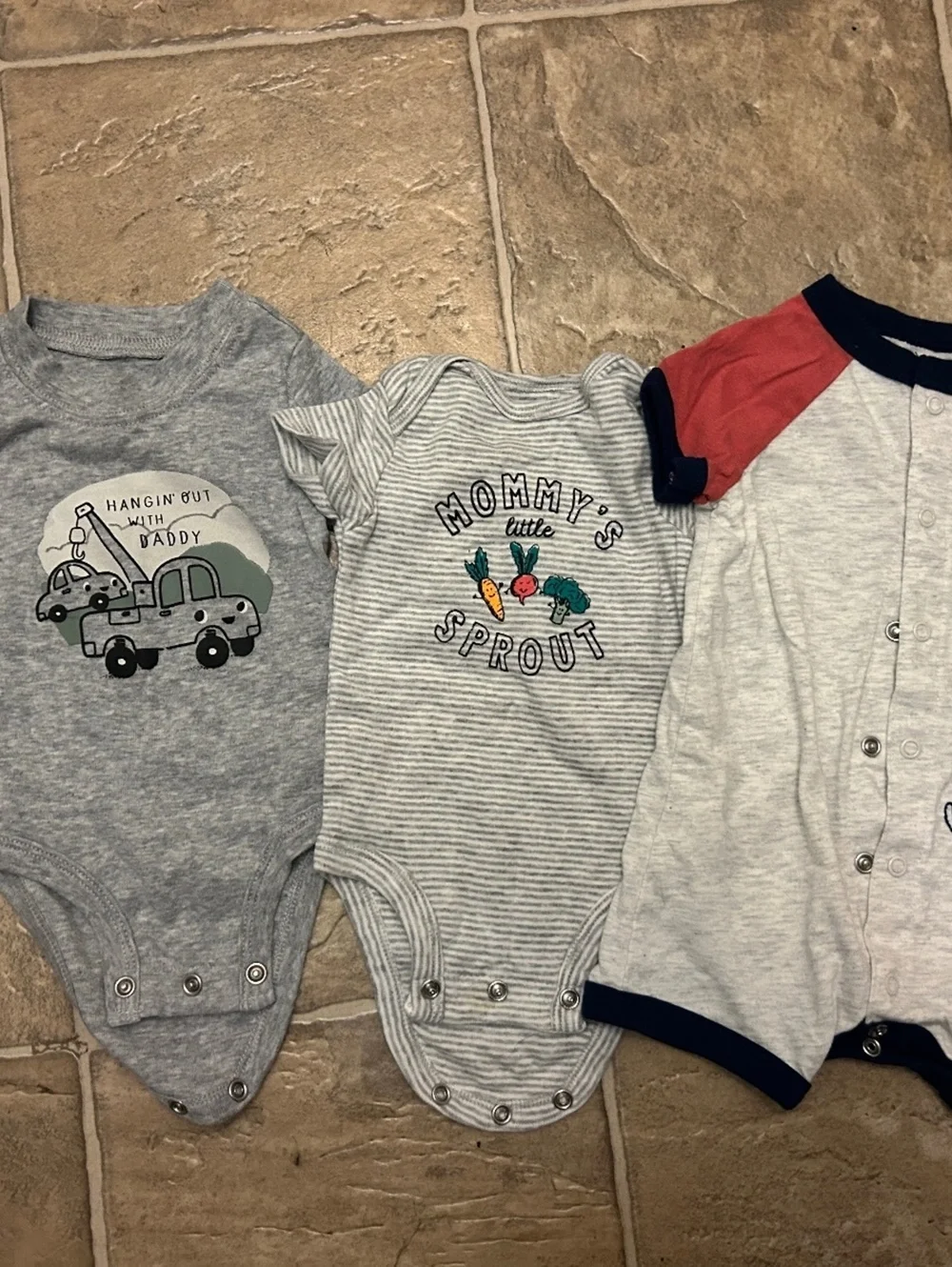 Baby Boy 0-3M Clothes Bundle Overalls Tractor Bear Shark Pajamas Daddy 8 Piece